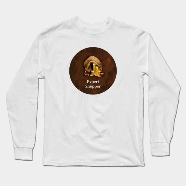 Expert Shopper - Heroes of Might and Magic III expert shopper skill Long Sleeve T-Shirt by caseofstyle